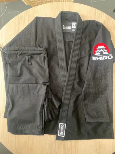 Kimono de Jiu-Jitsu negro Shiro - miniatura 1