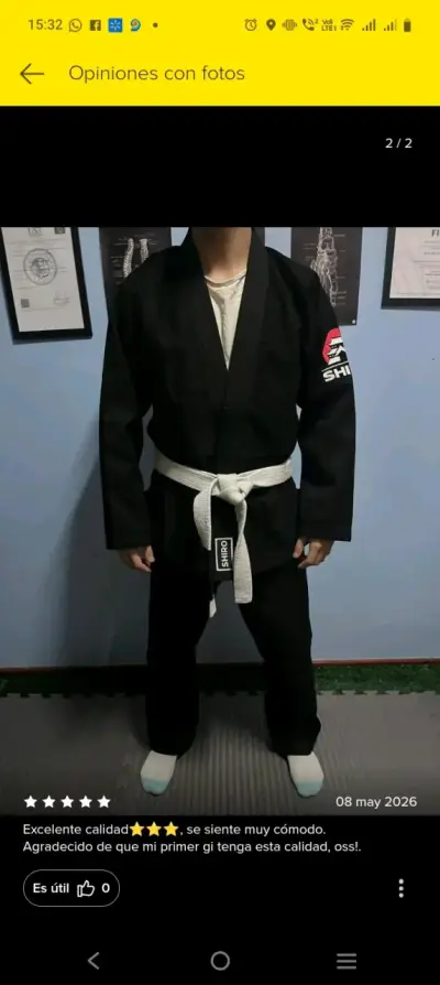 Kimono de Jiu-Jitsu negro Shiro - miniatura 5