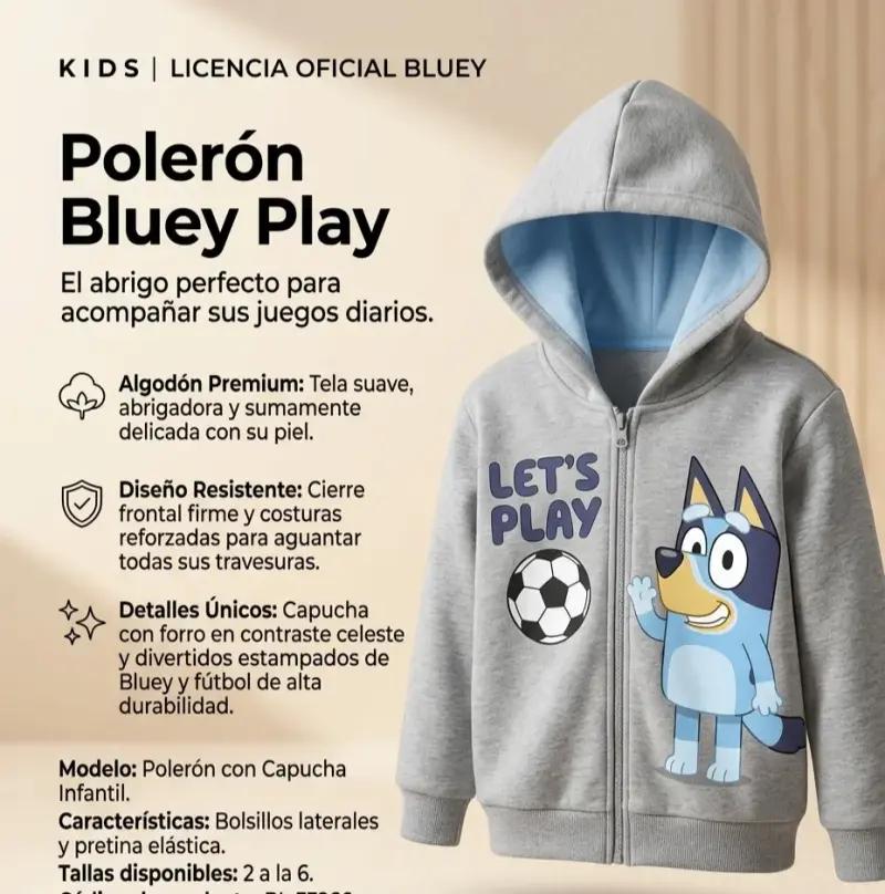 Polerón Bluey Play Infantil