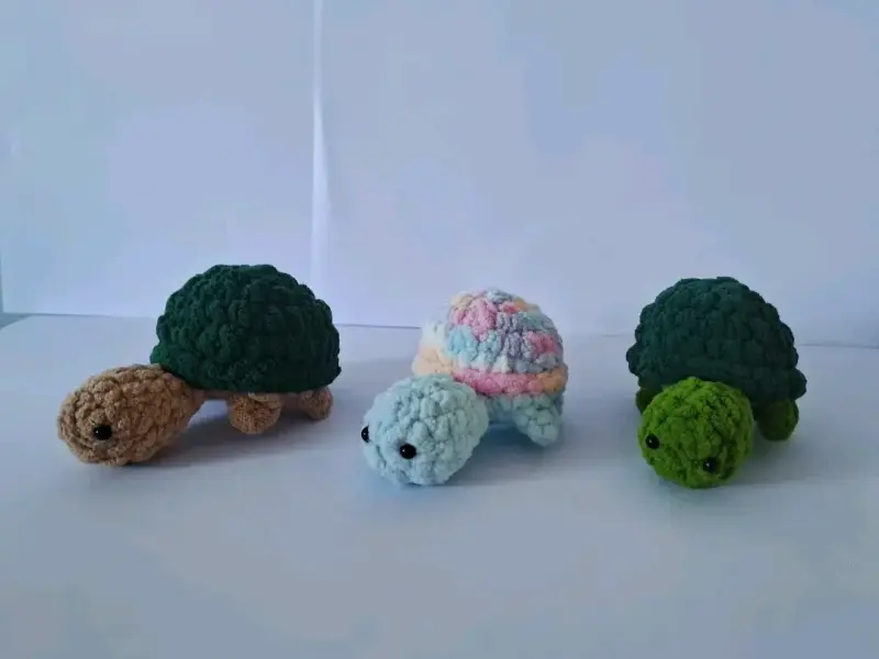 Tortuga de lana tejida a mano