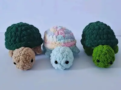 Tortuga de lana tejida a mano - miniatura 3