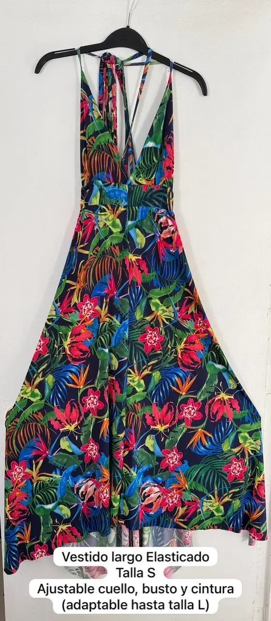 Vestido largo floreado elástico
