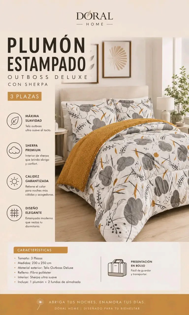 Plumon estampado Doral sherpa - 2