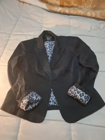 Blazer blanco con forro animal print - miniatura 4