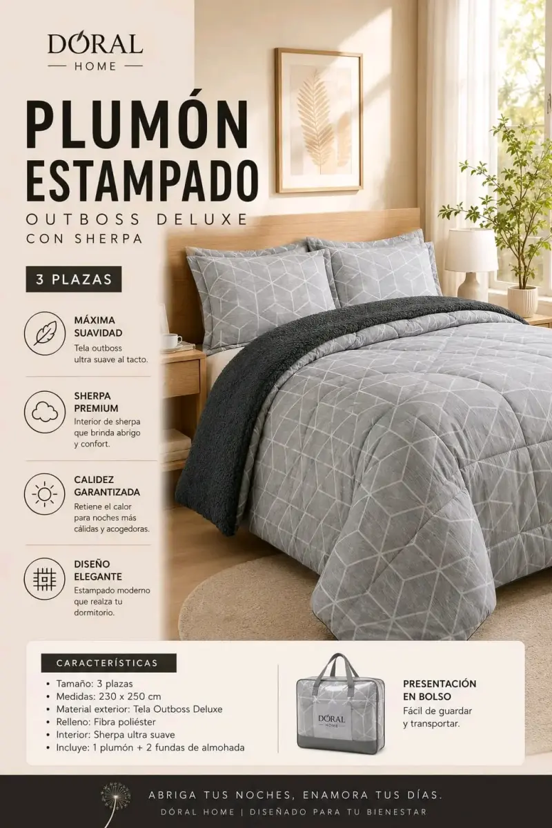 Plumón estampado Doral 3 plazas - 3