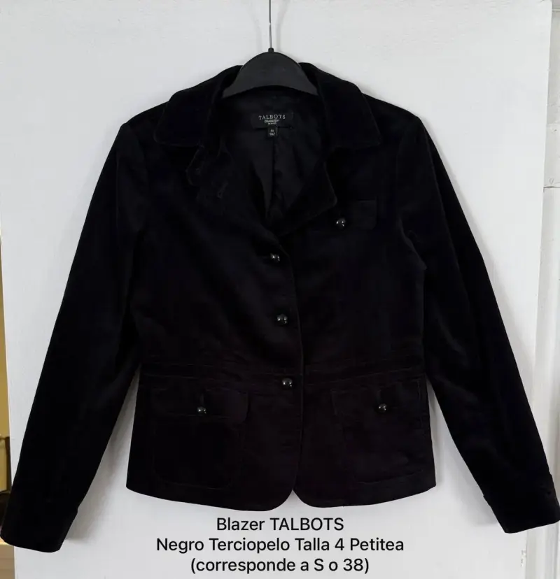 Blazer negro de terciopelo TALBOTS