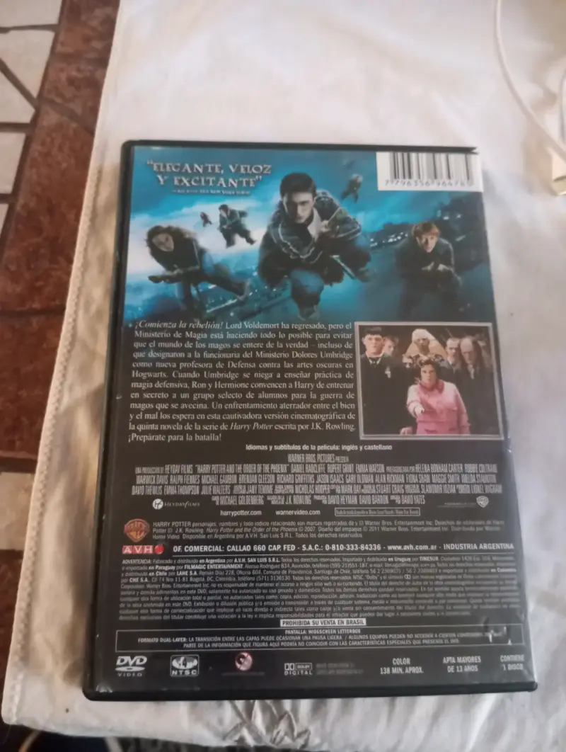 DVD Harry Potter y la Orden del Fénix (Original - - 4