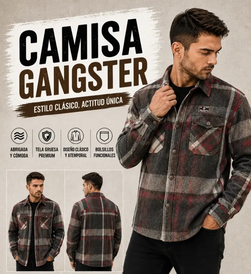 Camisa Gangster a cuadros - 3