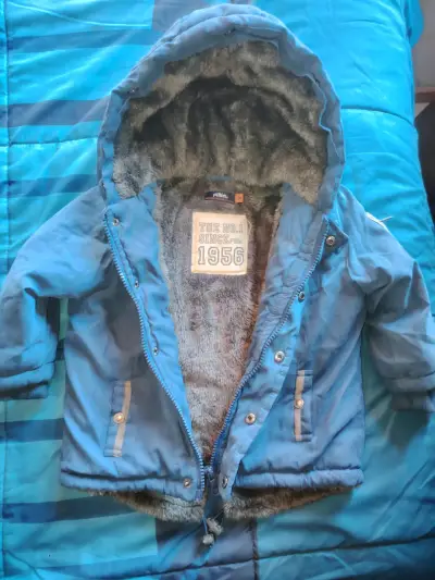 Chaqueta infantil azul con forro - miniatura 1