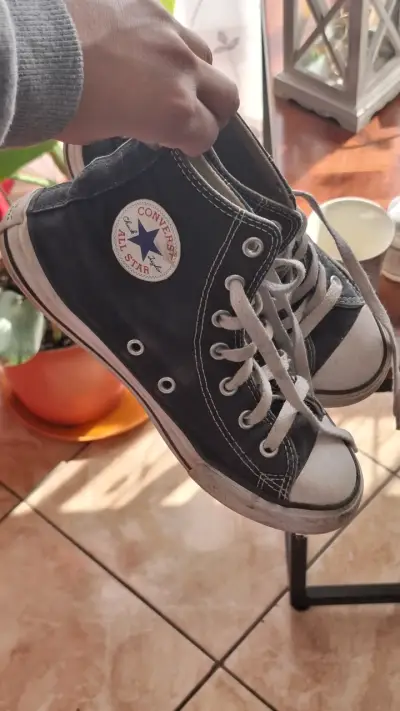 Zapatillas negras de lona 34 - miniatura 3