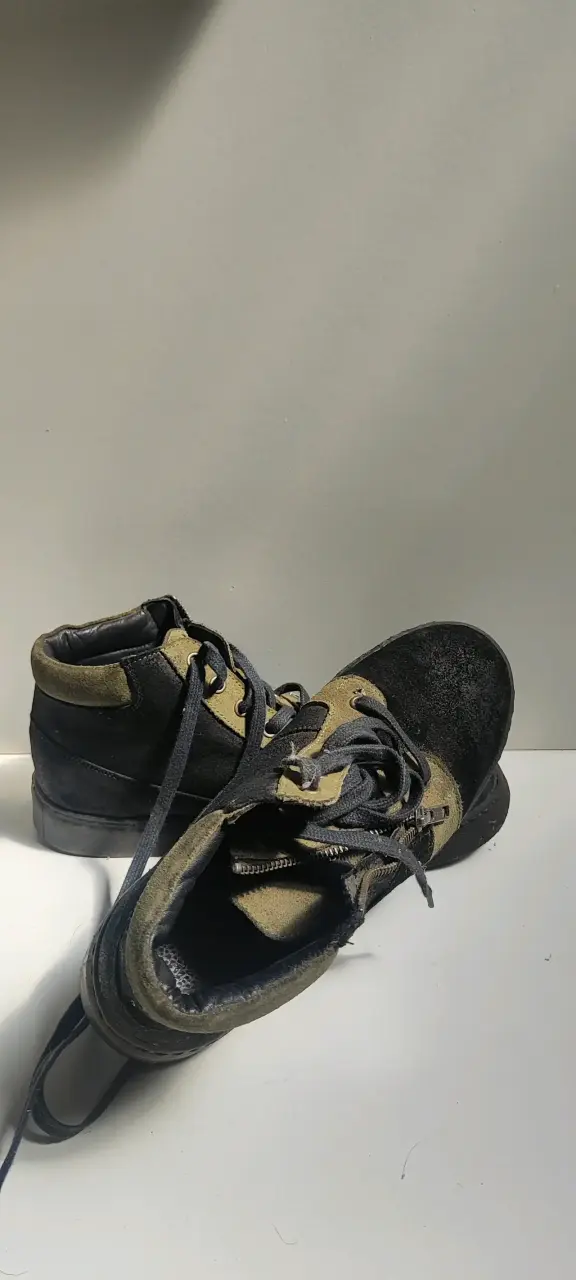 Zapatos bastardo negro y beige - 1