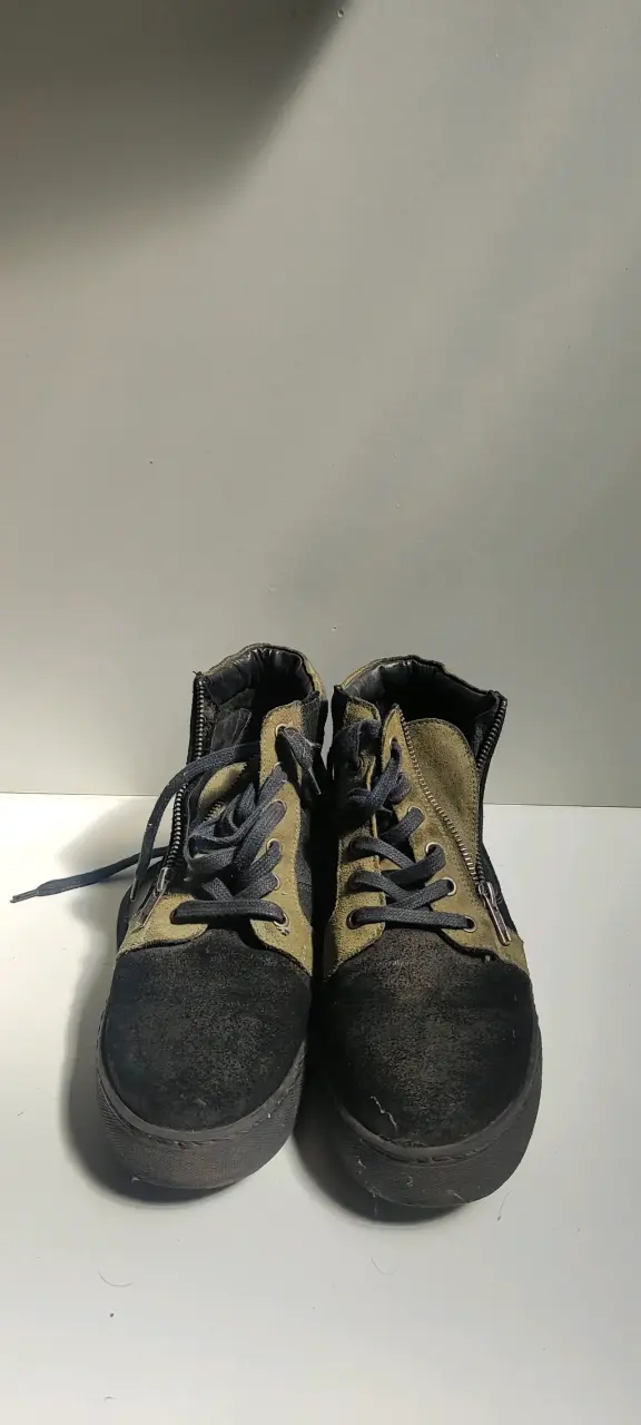 Zapatos bastardo negro y beige - 2