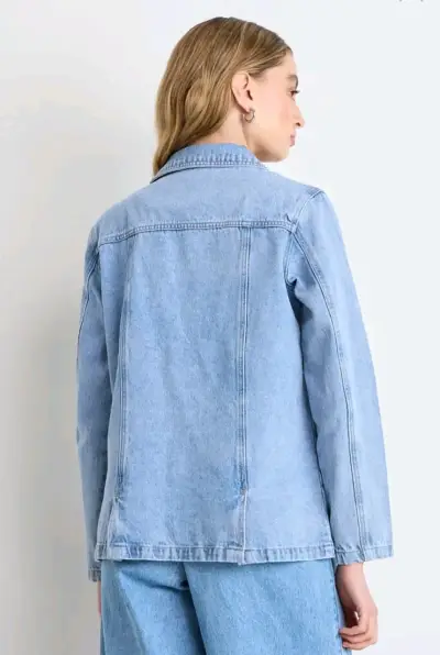 Blazer de mezclilla azul claro - miniatura 2