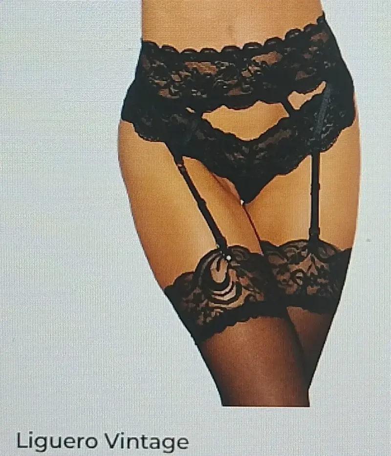 Liguero vintage negro encaje