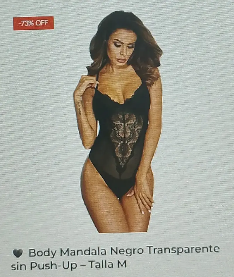 Body negro transparente Mandala