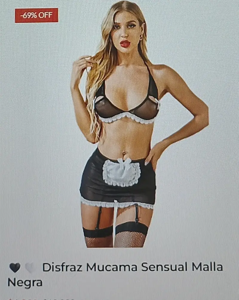 Disfraz de mucama negro