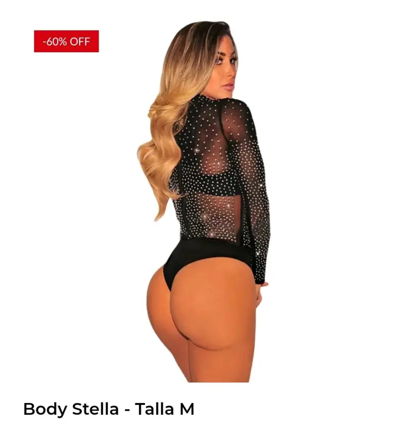 Body Stella negro transparente