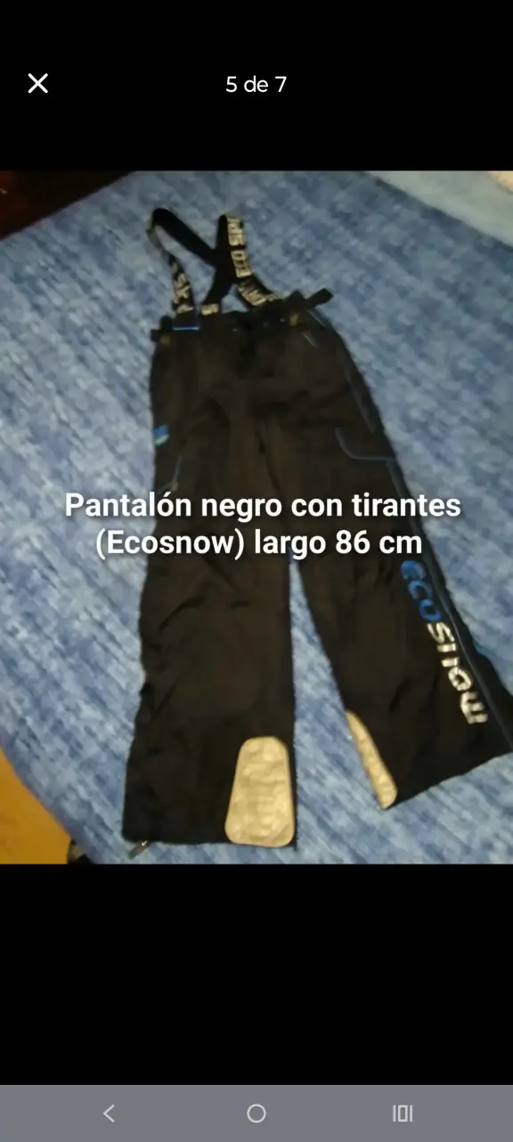 Pantalón negro Ecosnow con tirantes - 1