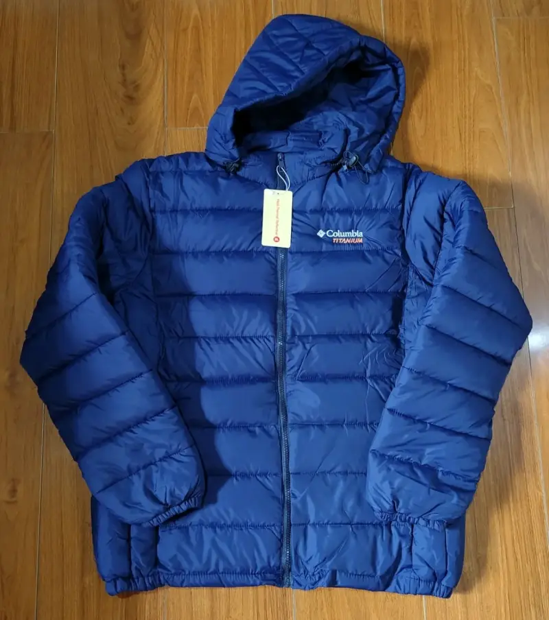 Chaqueta azul Columbia con capucha - 1