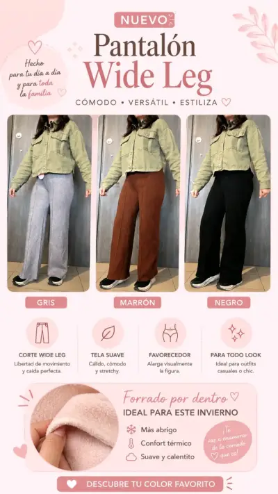 Pantalón Wide Leg forrado - miniatura 1