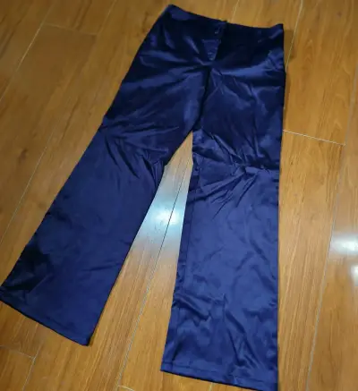 Pantalones satinados azul oscuro - miniatura 1