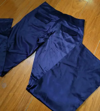 Pantalones satinados azul oscuro - miniatura 4