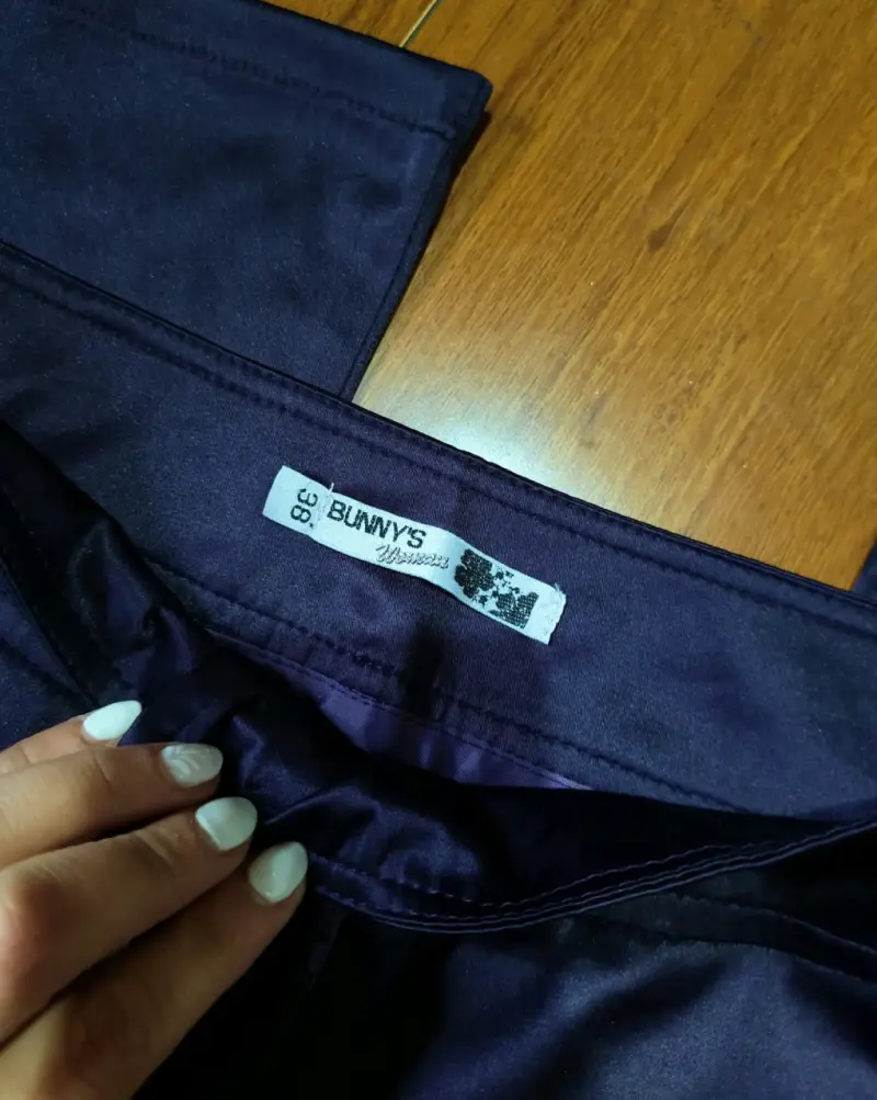 Pantalones satinados azul oscuro - 5