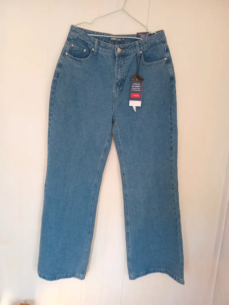 Jeans wide leg azules - 1