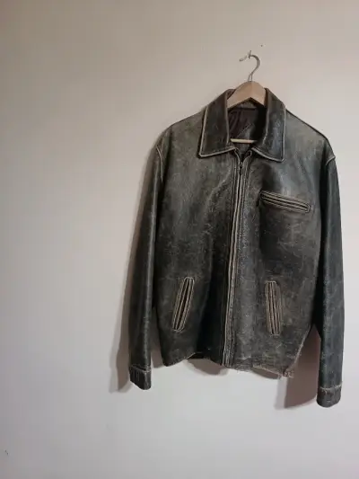 Chaqueta de cuero vintage - miniatura 2