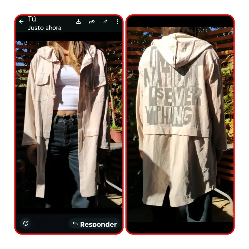 Parka beige con capucha - 2