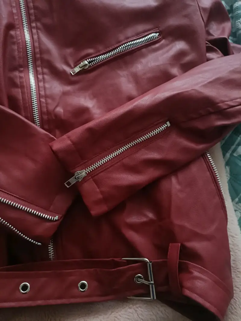 Chaqueta moto vinotinto - 3