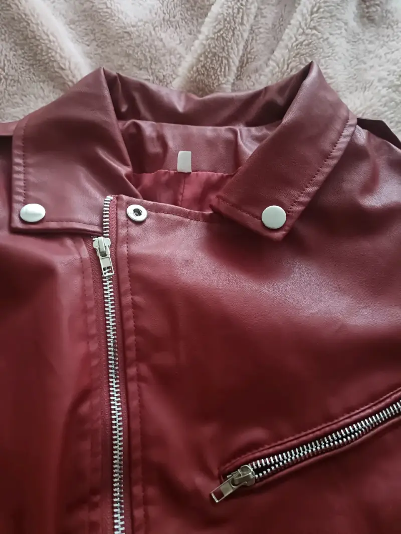 Chaqueta moto vinotinto - 4