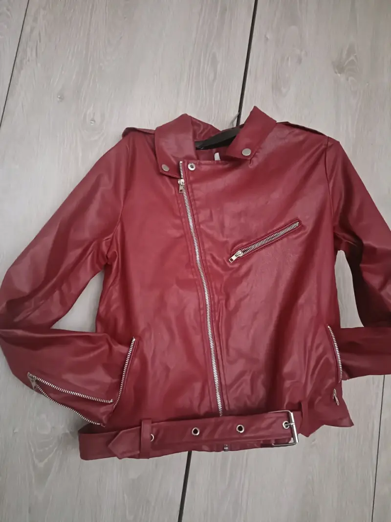 Chaqueta moto vinotinto - 6