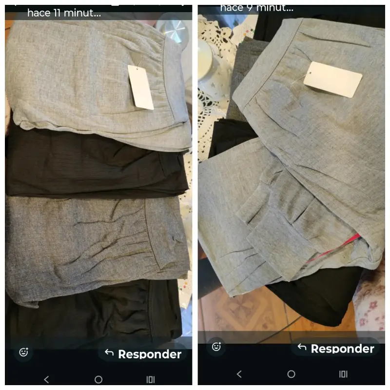 Pantalones gris claro con etiqueta - 3