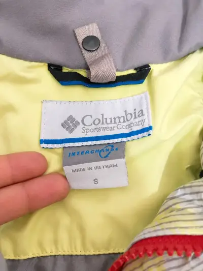 Chaqueta impermeable Columbia gris con verde - miniatura 3