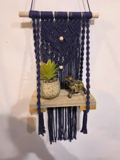 Decoración macramé amarillo y gris - miniatura 2
