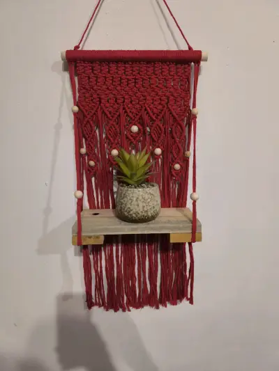 Decoración macramé amarillo y gris - miniatura 3