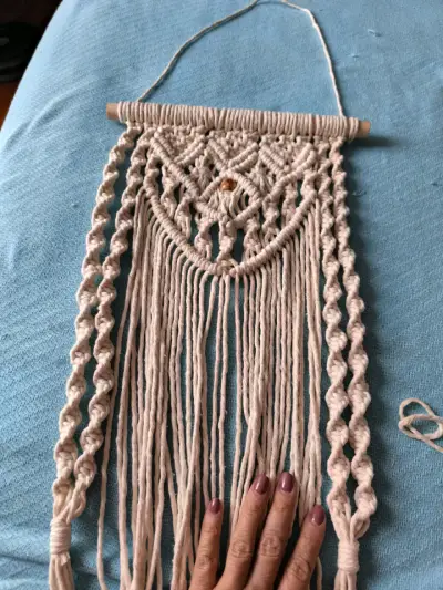 Decoración macramé amarillo y gris - miniatura 4