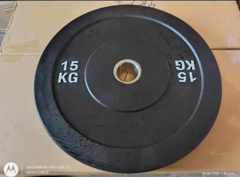 Disco bumper olímpico de pesas 15 kg - 1