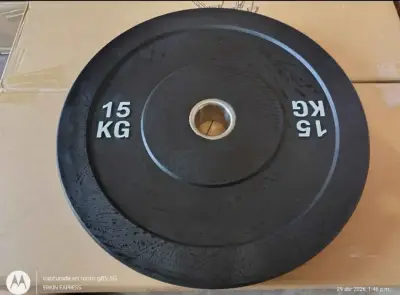 Disco bumper olímpico de pesas 15 kg - miniatura 1