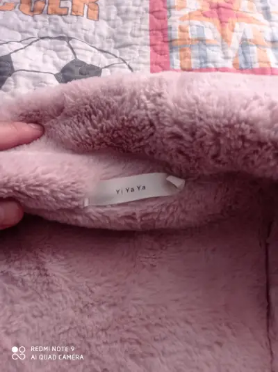 Chaqueta de peluche rosa pastel - miniatura 3