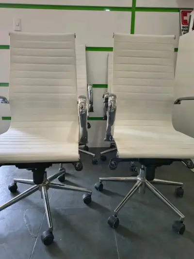 Silla de oficina blanca moderna - miniatura 5