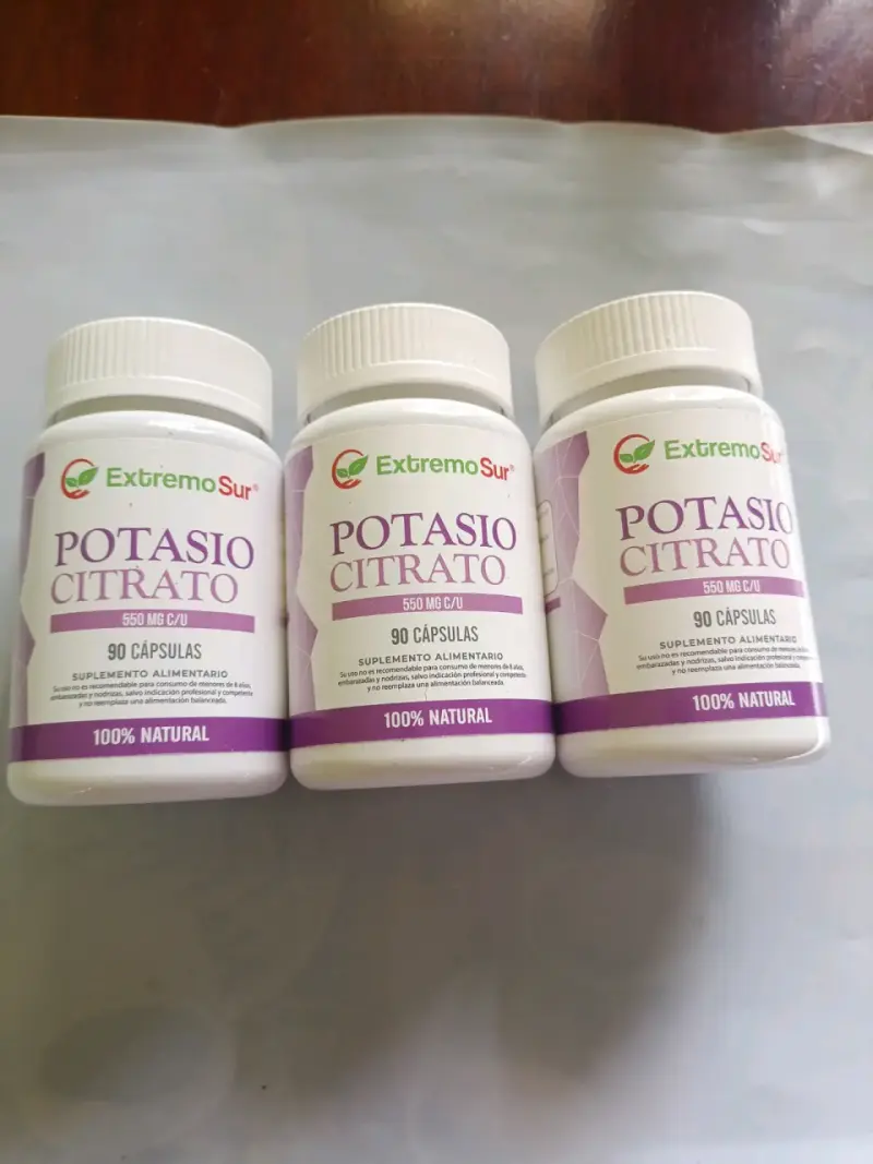 Citrato de Potasio 550 mg 90 cap 100% natural c/u - 1
