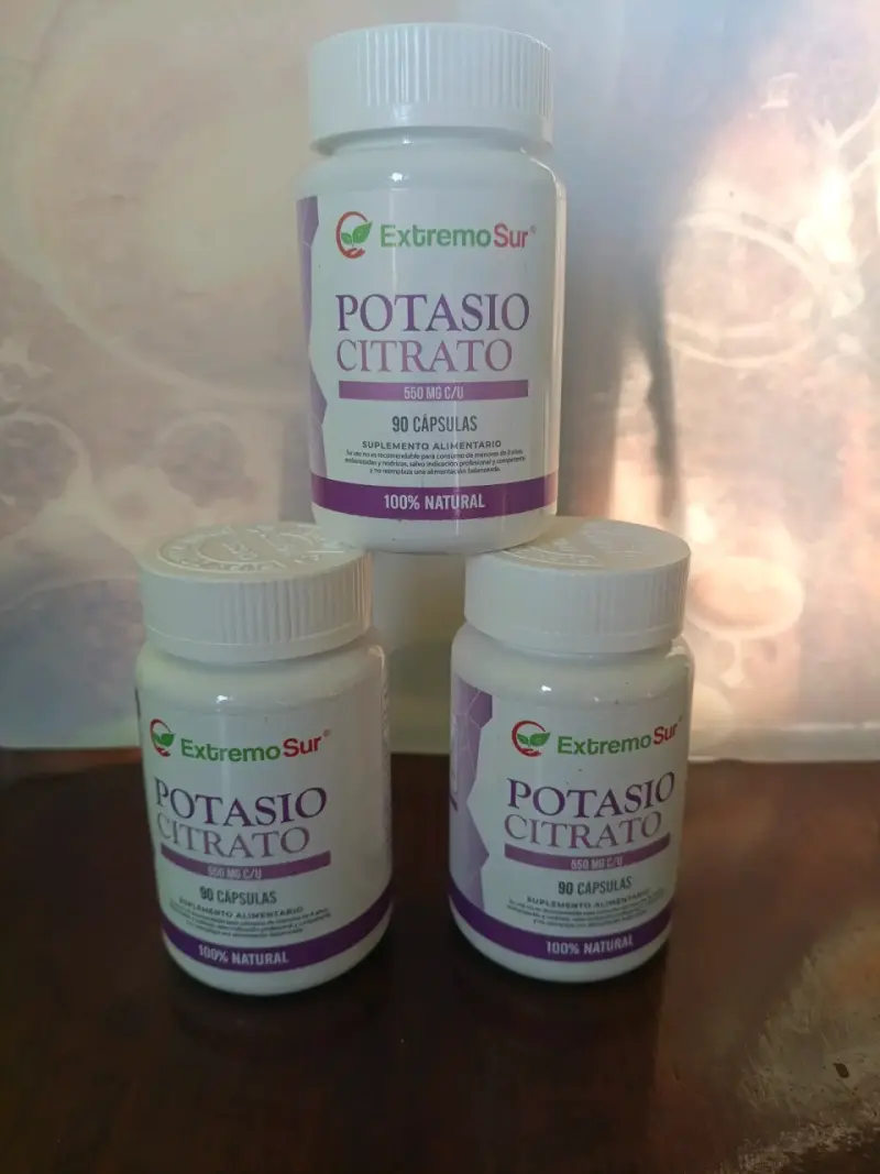 Citrato de Potasio 550 mg 90 cap 100% natural c/u - 4