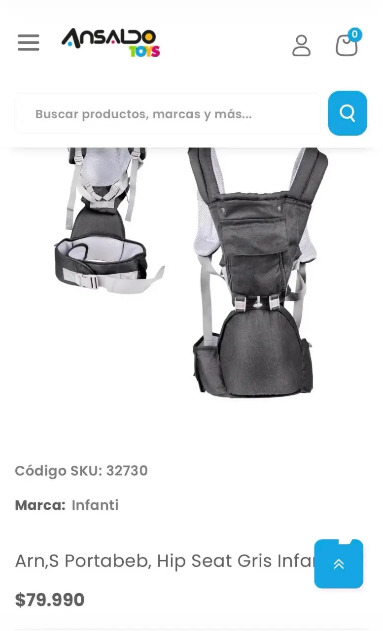 Portabebé Hip Seat Gris Infanti