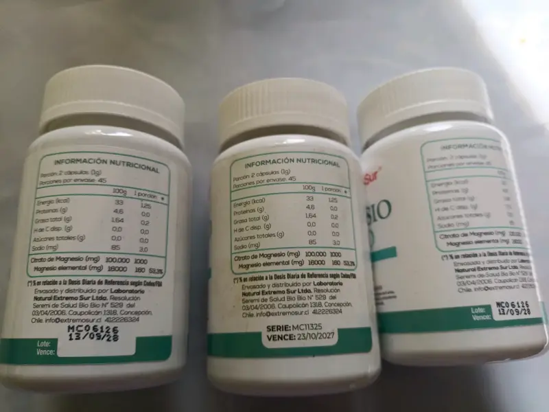 Citrato de magnesio 500mg 90 cap 100% natural c/u - 3