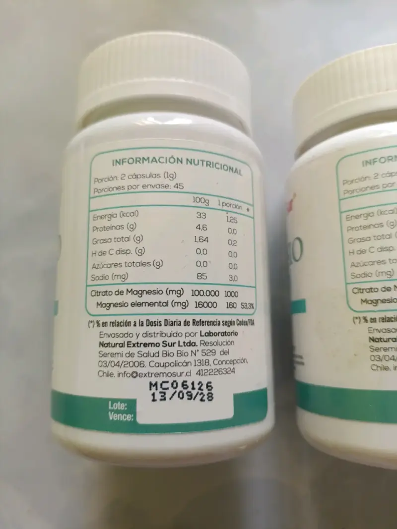 Citrato de magnesio 500mg 90 cap 100% natural c/u - 4