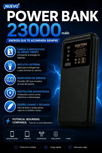 Power Bank 23000mAh con linterna - miniatura 1