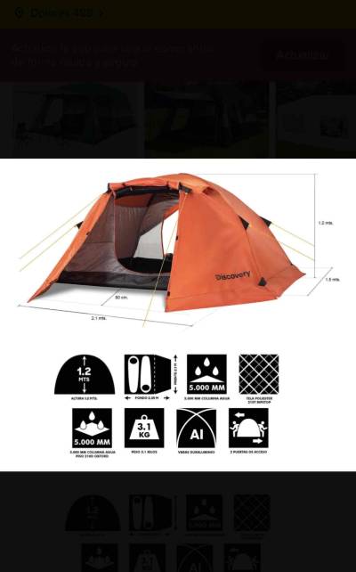 Carpa Discovery expedition pro 2 para dos personas - miniatura 1