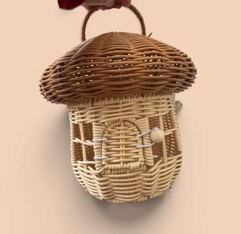 Cesta imitación mimbre forma de hongo - 1